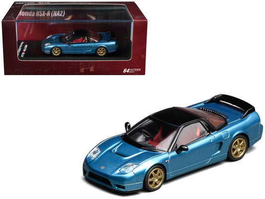 Honda NSX - R (NA2) RHD (Right Hand Drive) Ice Blue Metallic with Black Top and Red Interior "Intern 64" Series 1/64 Diecast Model Car by MotorHelix free shipping USA - Rapid Vehicles