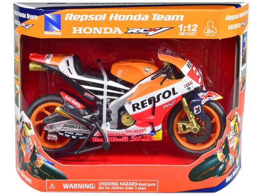 Honda RC213V Motorcycle 93 Marc Marquez "Repsol Honda Team" MotoGP (2015) 1/12 Diecast Model by New Ray free shipping USA - Rapid Vehicles