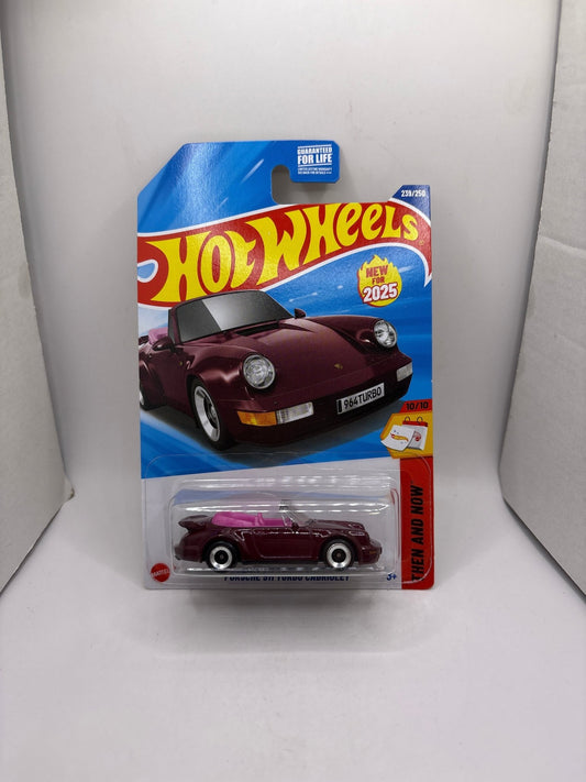 Hot Wheels Porsche 911 Turbo Cabriolet Diecast maroon - Rapid Vehicles