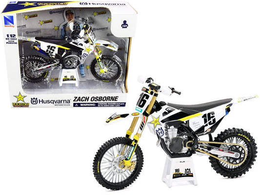 Husqvarna FC450 16 Zach Osborne "Rockstar Energy Drink" 1/12 Diecast Motorcycle Model by New Ray free shipping USA - Rapid Vehicles