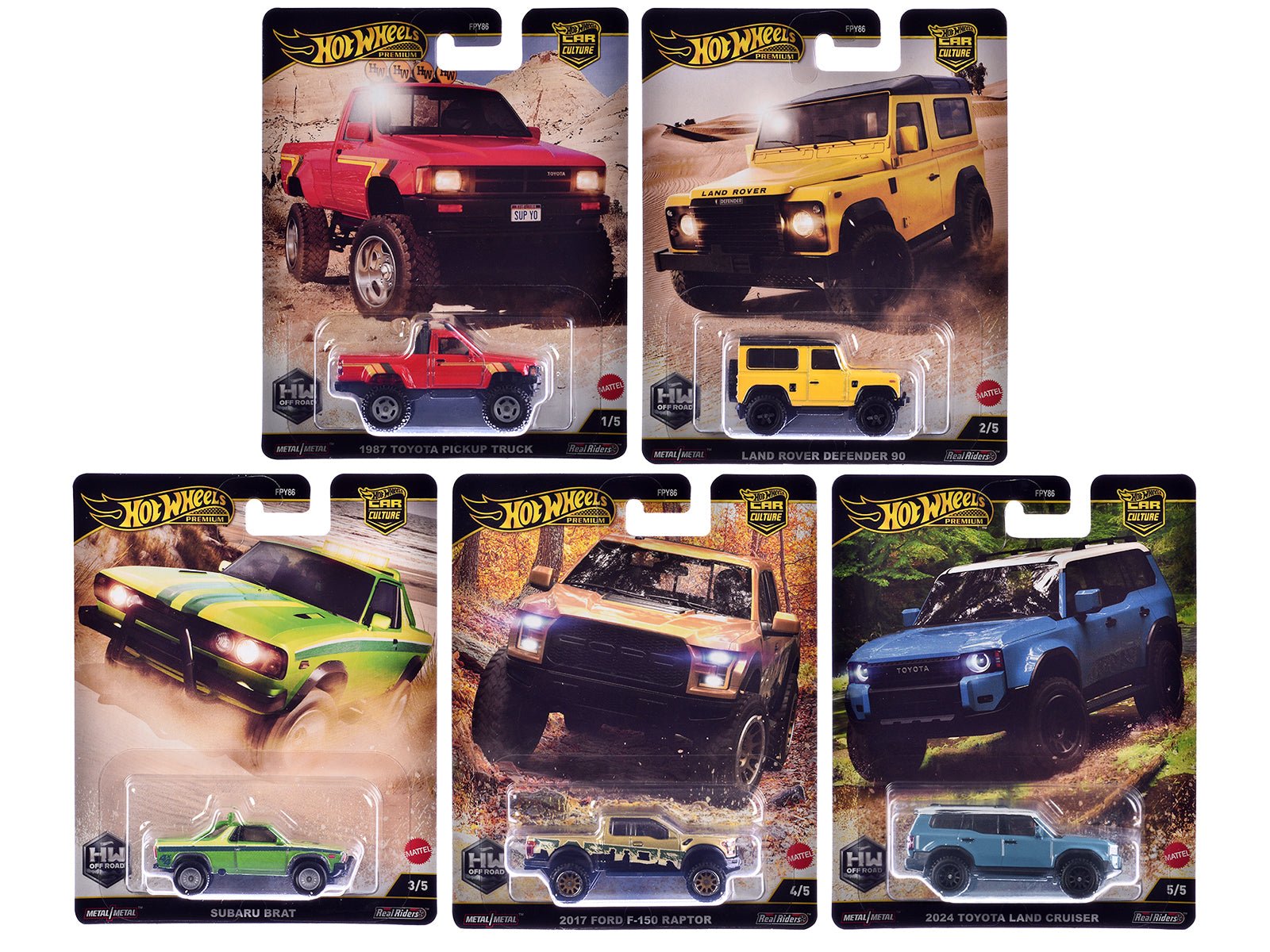 "HW Off Road" 5 piece Set "Car Culture" 2024 Series H Diecast Model Cars by Hot Wheels free shipping USA - Rapid Vehicles