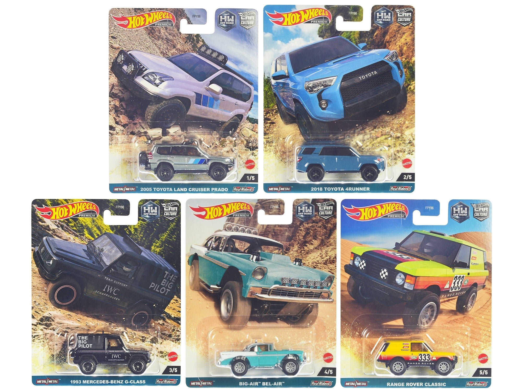 "HW Off Road" 5 piece Set "Car Culture" Series Diecast Model Cars by Hot Wheels free shipping USA - Rapid Vehicles