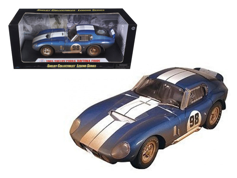 1965 Shelby Cobra Daytona #98 Blue with White Stripes After RaceFREE SHIPPING IN US - Premium  from Rapidvehicles - Just $116.09! Shop now at Rapidvehicles