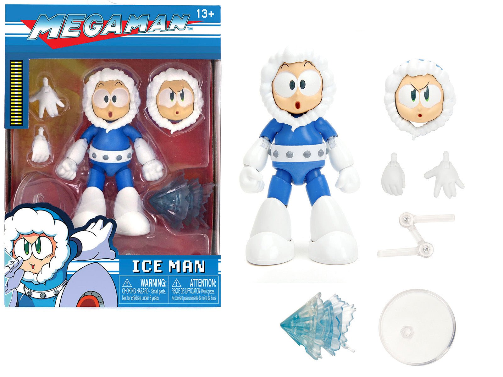 Ice Man 4" Moveable Figure with Accessories and Alternate Head and Hands "Mega Man" (1987) Video Game model by Jada free shipping USA - Rapid Vehicles