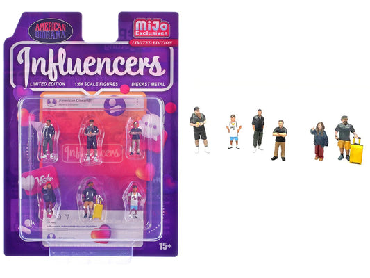 "Influencers" 6 piece Diecast Figure Set Limited Edition for 1/64 Scale Models by American Diorama free shipping USA - Rapid Vehicles