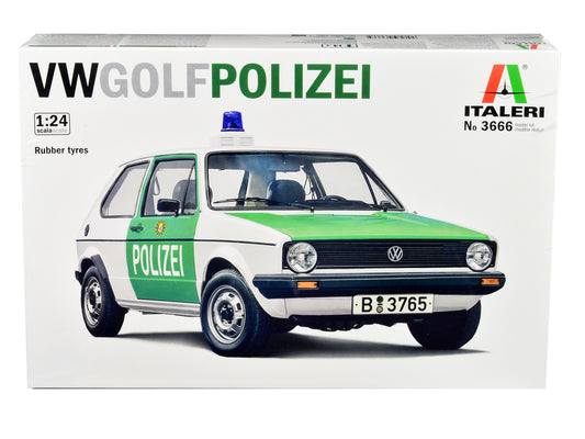 Skill 3 Model Kit 1978 Volkswagen Golf "Berlin Polizei (Police) Department" 1/24 Scale Model by Italeri free shipping USA