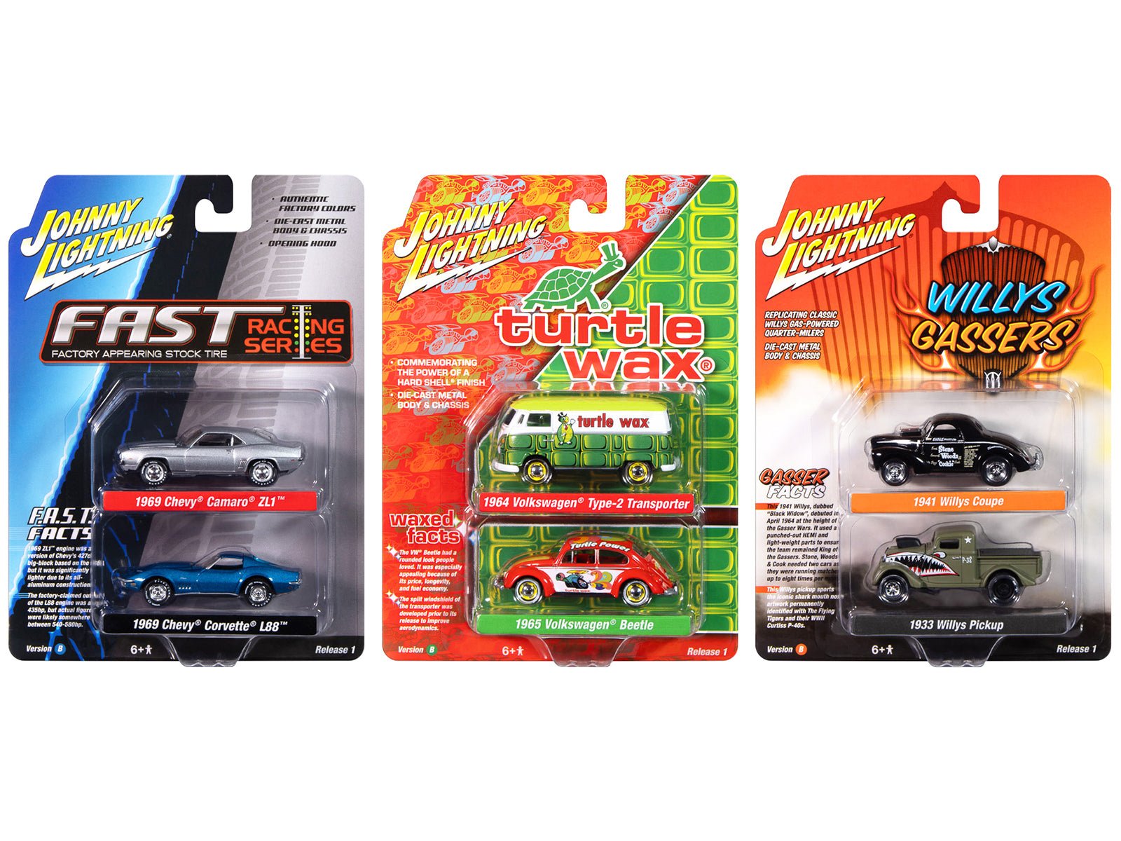 Johnny Lightning "2 - Packs" 2024 Release 1 Set B of 6 pieces 1/64 Diecast Model Cars by Johnny Lightning free shipping USA - Rapid Vehicles