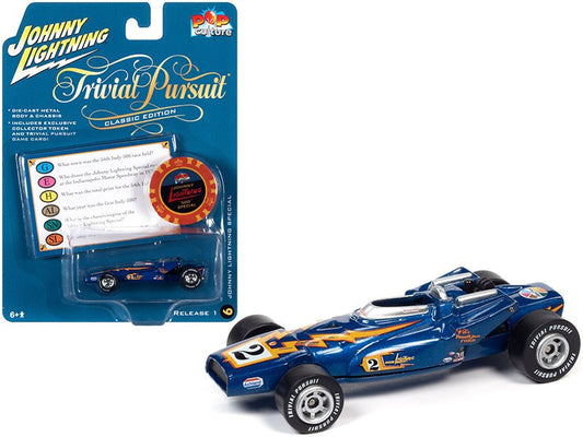 Johnny Lightning Special Blue Metallic with Poker Chip (Collector Token) and Game Card "Trivial Pursuit" "Pop Culture" Series 1/64 Diecast Model Car by Johnny Lightning free shipping USA - Rapid Vehicles