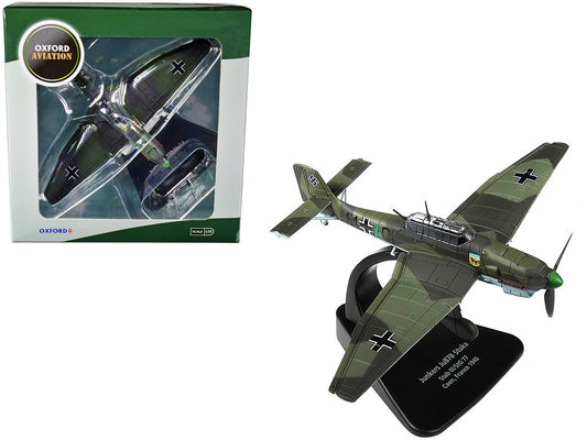 Junkers Ju 87B "Stuka Stab" Dive Bomber Plane III/StG 77 Caen France (1940) "Oxford Aviation" Series 1/72 Diecast Model Airplane by Oxford Diecast free shipping USA - Rapid Vehicles