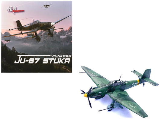 Junkers Ju 87G1 Stuka Bomber Aircraft "10.(Pz)/SG 2 Immelmann GS+MH Dubno Ukraine" (1944) German Luftwaffe "Wing" Series 1/72 Diecast Model by Panzerkampf free shipping USA - Rapid Vehicles
