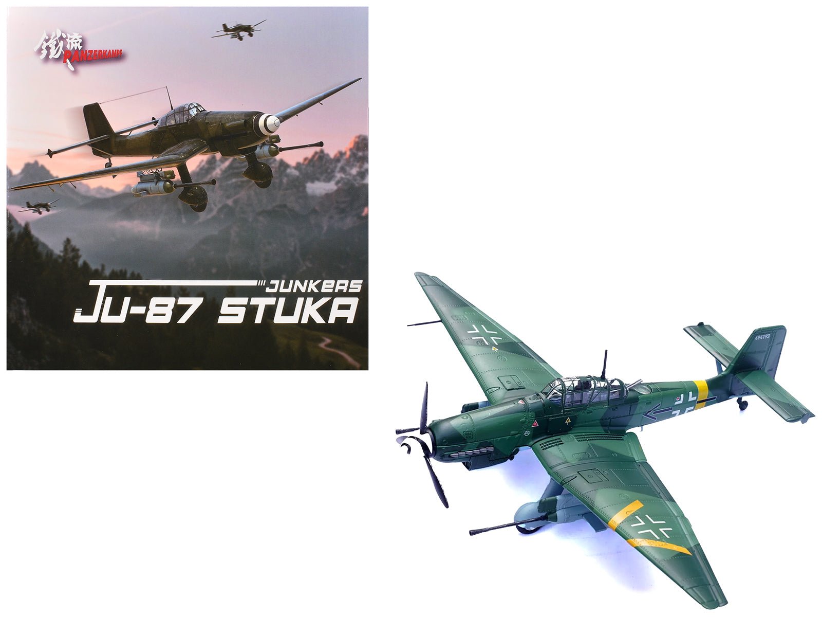 Junkers Ju 87G2 Stuka Bomber Aircraft "10.(Pz)/SG 2 Immelmann Oberst Hans - Ulrich Rudel Slovakia" (1944) German Luftwaffe "Wing" Series 1/72 Diecast Model by Panzerkampf free shipping USA - Rapid Vehicles