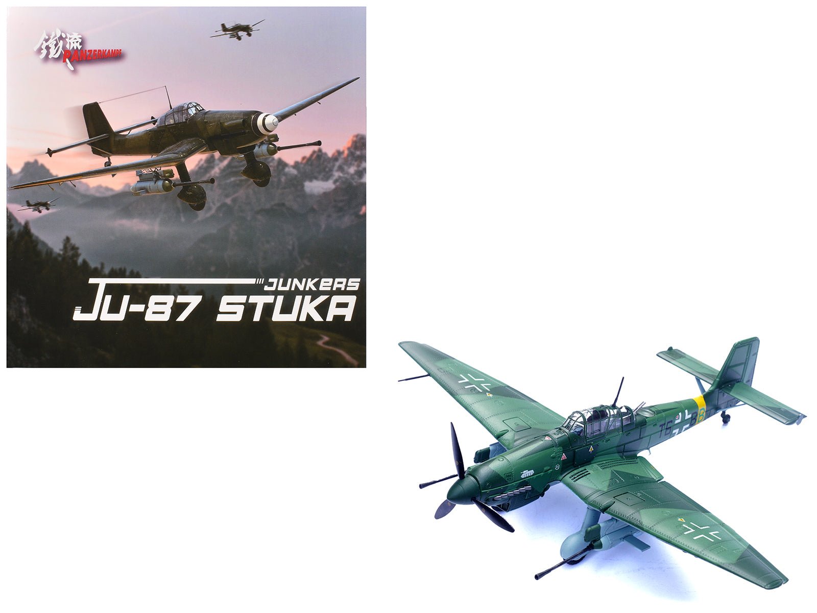 Junkers Ju 87G2 Stuka Bomber Aircraft "10.(Pz)/SG 2 Immelmann T6+BB Oberst Hans - Ulrich Rudel Romania" (1944) German Luftwaffe "Wing" Series 1/72 Diecast Model by Panzerkampf free shipping USA - Rapid Vehicles