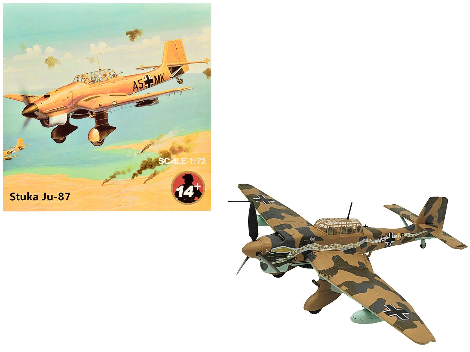 Junkers Ju 87R Trop Stuka Bomber Aircraft "Immelmann 6./StG 2 Libya" (1941) German Luftwaffe 1/72 Diecast Model Airplane free shipping USA - Rapid Vehicles