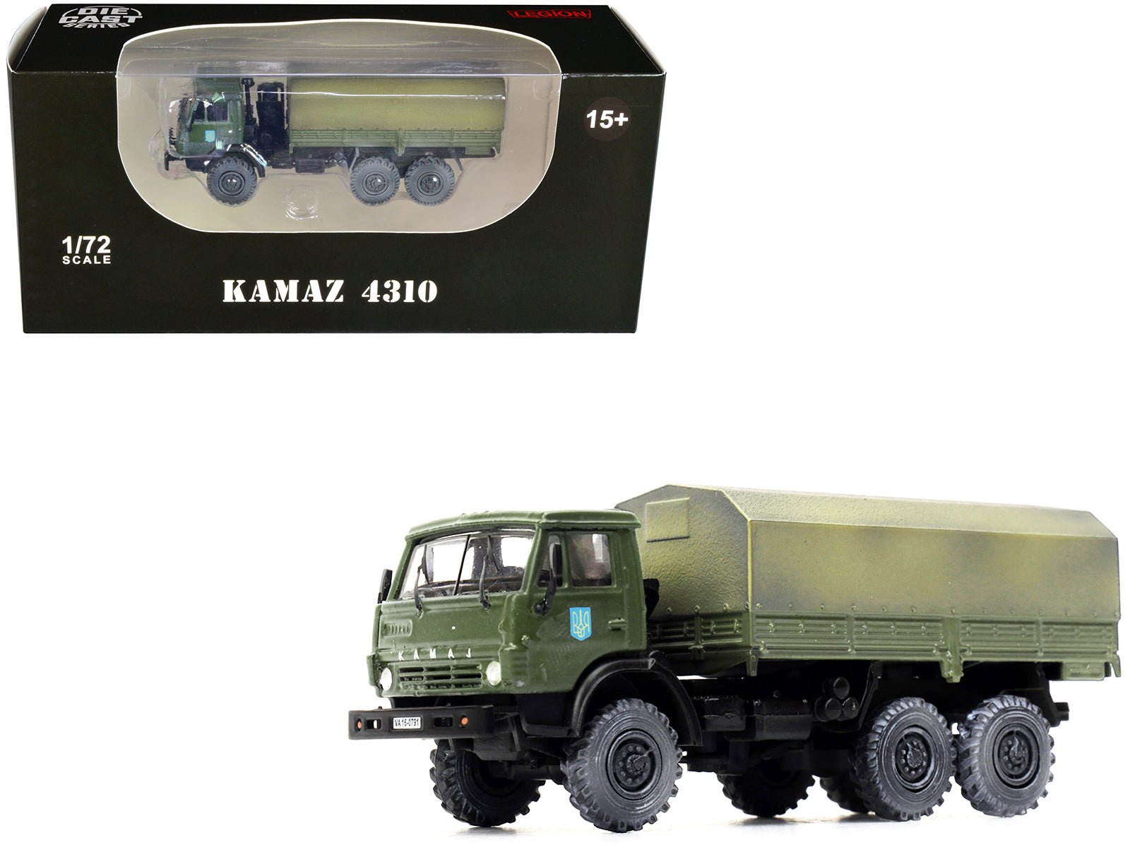 Kamaz 4310 Transport Truck Green (Weathered) "Ukrainian Ground Forces" 1/72 Diecast Model by Legion free shipping USA - Rapid Vehicles