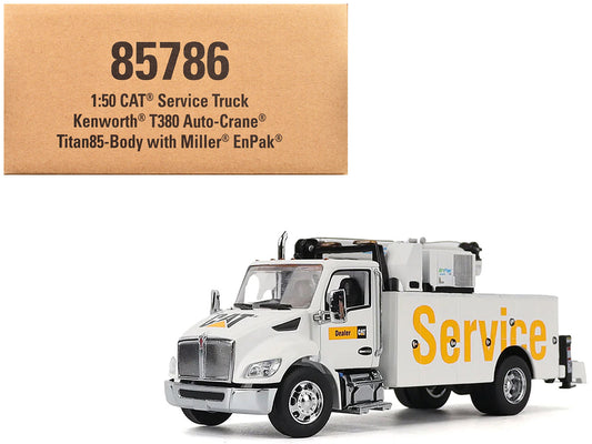 Kenworth T380 Auto - Crane Titan 85 Truck with Miller EnPak White "Transport Series" 1/50 Diecast Model by Diecast Masters free shipping USA - Rapid Vehicles