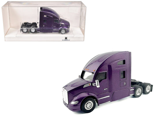 Kenworth T680 Sleeper Cab Purple Metallic 1/87 (HO) Plastic Model Car by HO Logistics free shipping USA - Rapid Vehicles