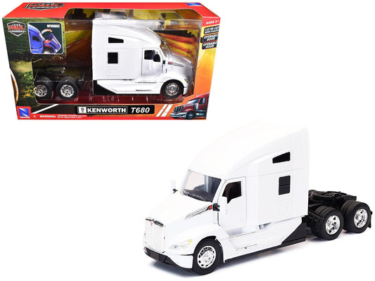 Kenworth T680 Truck Tractor White "Long Haul Truckers" Series 1/32 Diecast Model by New Ray free shipping USA - Rapid Vehicles