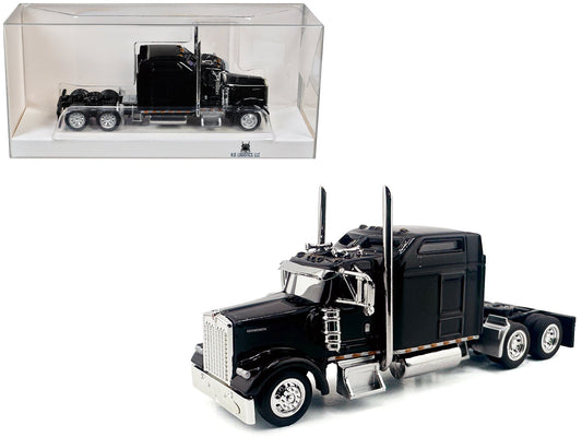 Kenworth W900L Truck Tractor with Sleeper Cab Black 1/87 (HO) Scale Plastic Model Car by HO Logistics free shipping USA - Rapid Vehicles