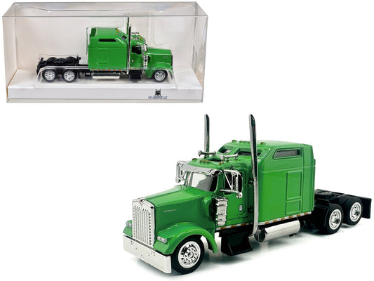 Kenworth W900L Truck Tractor with Sleeper Cab Lime Green 1/87 (HO) Scale Plastic Model Car by HO Logistics free shipping USA - Rapid Vehicles