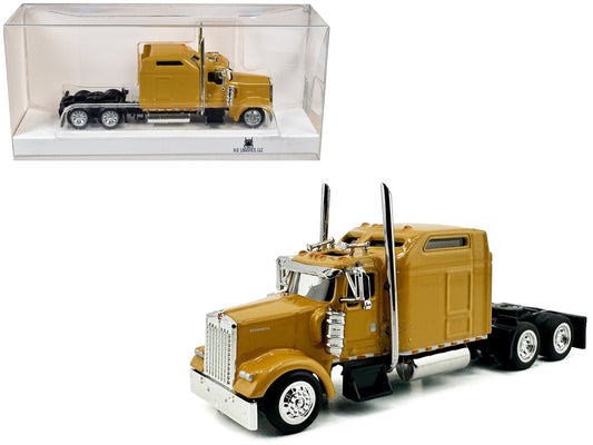 Kenworth W900L Truck Tractor with Sleeper Cab Yellow 1/87 (HO) Scale Plastic Model Car by HO Logistics free shipping USA - Rapid Vehicles