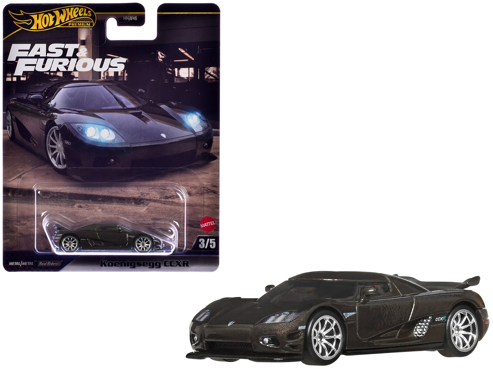 Koenigsegg CCXR Dark Gray Metallic "Fast Five" (2011) Movie "Fast & Furious" Series Diecast Model Car by Hot Wheels free shipping USA - Rapid Vehicles