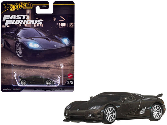 Koenigsegg CCXR Dark Gray Metallic "Fast Five" (2011) Movie "Fast & Furious" Series Diecast Model Car by Hot Wheels free shipping USA - Rapid Vehicles