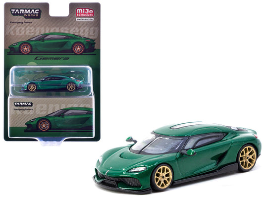 Koenigsegg Gemera Green Metallic "Global64" Series 1/64 Diecast Model by Tarmac Works free shipping USA - Rapid Vehicles