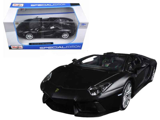 Lamborghini Aventador LP 700-4 Roadster Matt Black 1/24 Diecast Model Car by Maisto - Rapid Vehicles