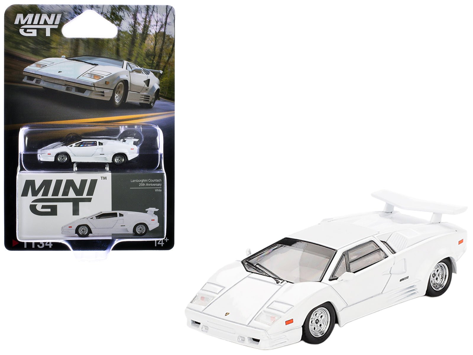 Lamborghini Countach "25th Anniversary" White Limited Edition 1/64 Diecast Model Car by Mini GT free shipping USA - Rapid Vehicles