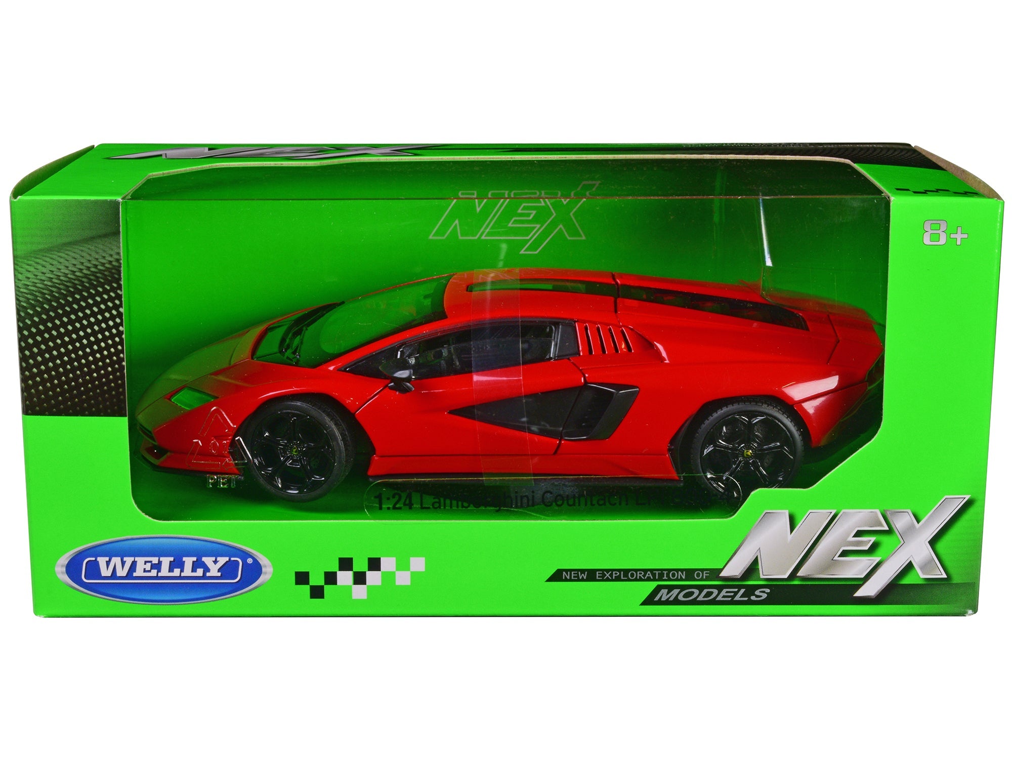 Lamborghini Countach LPI 800 - 4 Red "NEX Models" Series 1/24 Diecast Model Car by Welly free shipping USA - Rapid Vehicles