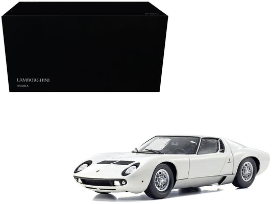 Lamborghini Miura P 400 White 1/18 Diecast Model Car by Kyosho free shipping USA - Rapid Vehicles