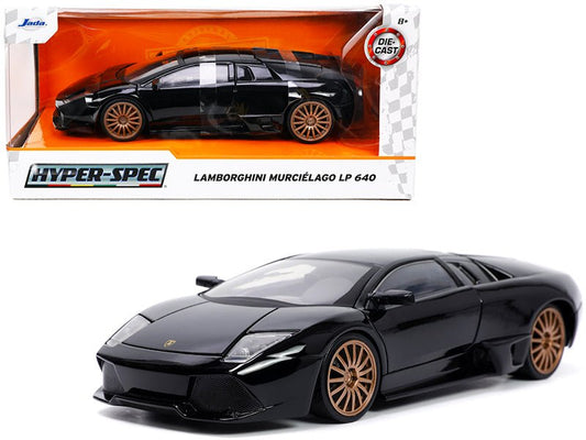 Lamborghini Murcielago LP640 Black with Copper Wheels "Hyper-Spec" Series 1/24 Diecast Model Car by Jada free shipping USA - Rapid Vehicles