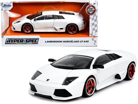 Lamborghini Murcielago LP640 White "Hyper-Spec" 1/24 Diecast Model Car by Jada free shipping USA - Rapid Vehicles