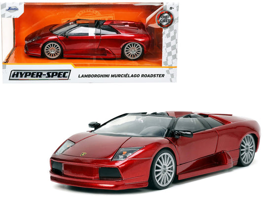 Lamborghini Murcielago Roadster Red Metallic "Hyper - Spec" Series 1/24 Diecast Model Car by Jada free shipping USA - Rapid Vehicles