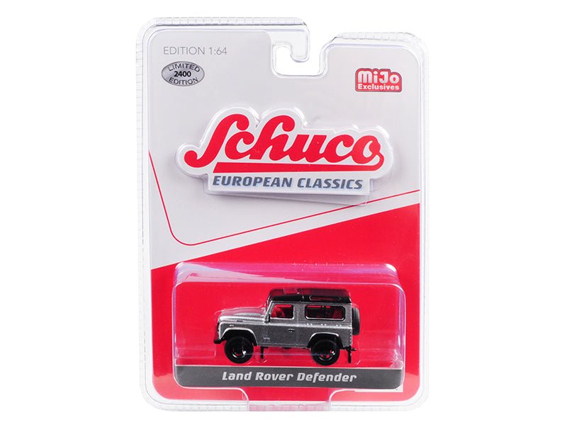 Land Rover Defender Silver "European Classics" Series Limited Edition to 2400 pieces Worldwide 1/64 Diecast Model Car by Schuco free shipping USA - Rapid Vehicles