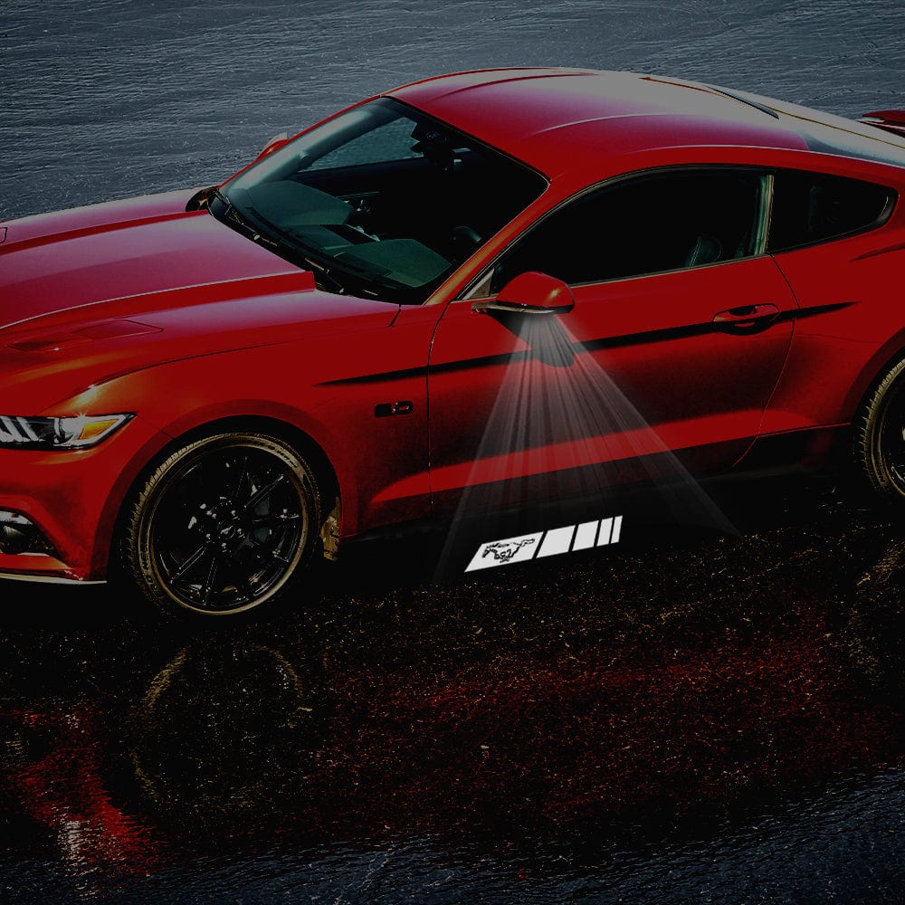 LED Side Mirror MACH1 Projector Puddle Lights Pair for Ford Mustang 2013-2026 - Rapid Vehicles