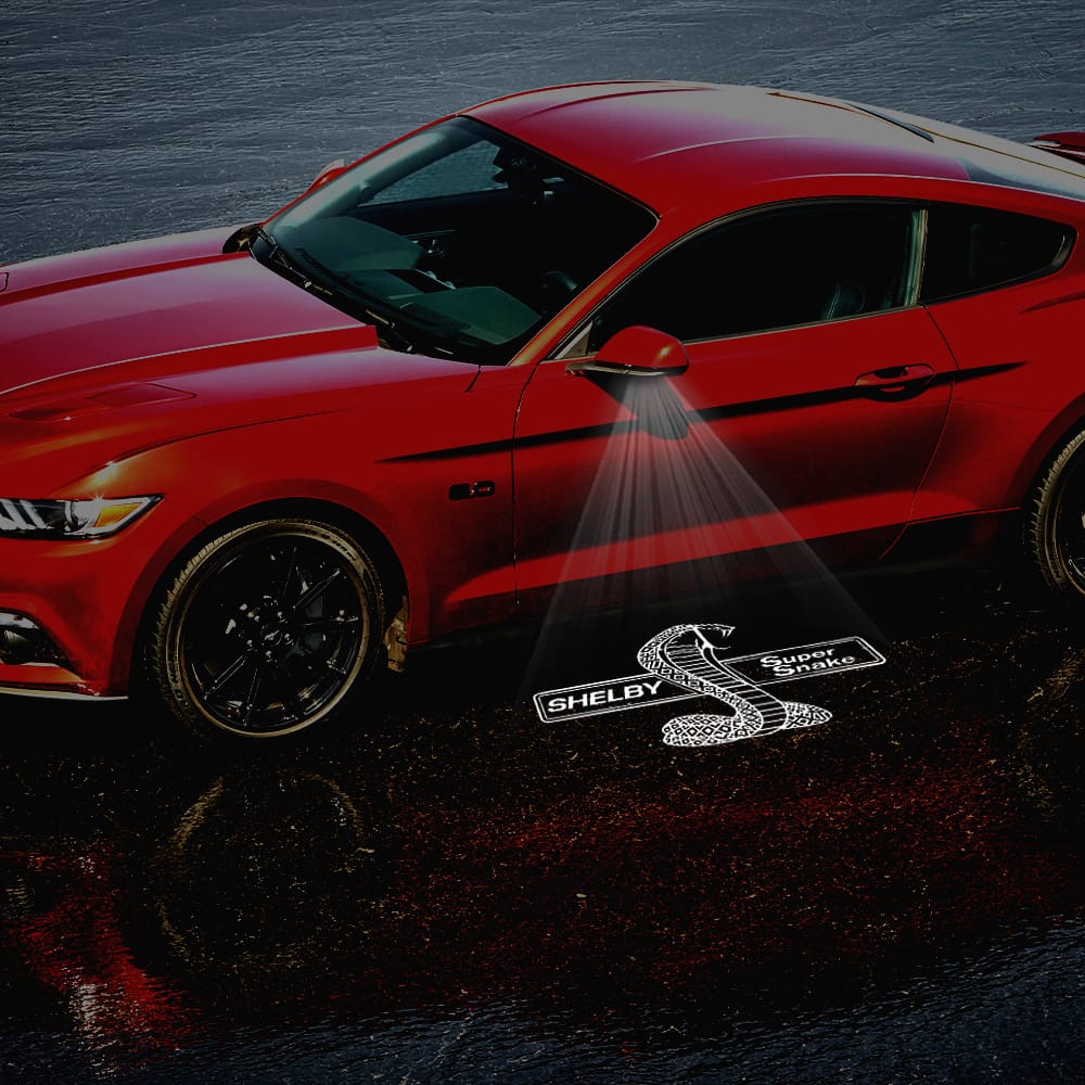 LED Side Mirror MACH1 Projector Puddle Lights Pair for Ford Mustang 2013-2026 - Rapid Vehicles