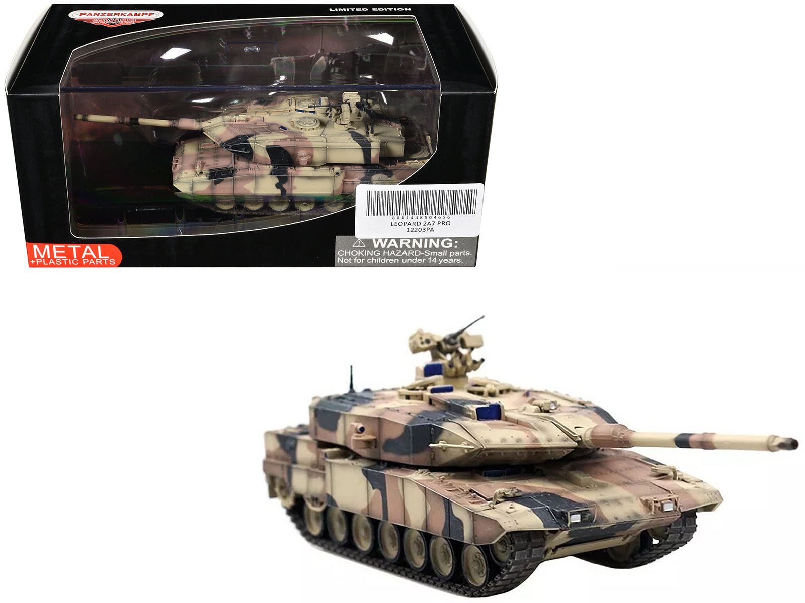 Leopard 2 A7+ Main Battle Tank "Desert Camouflage" German Army "Armor Premium" Series 1/72 Diecast Model by Panzerkampf free shipping USA - Rapid Vehicles