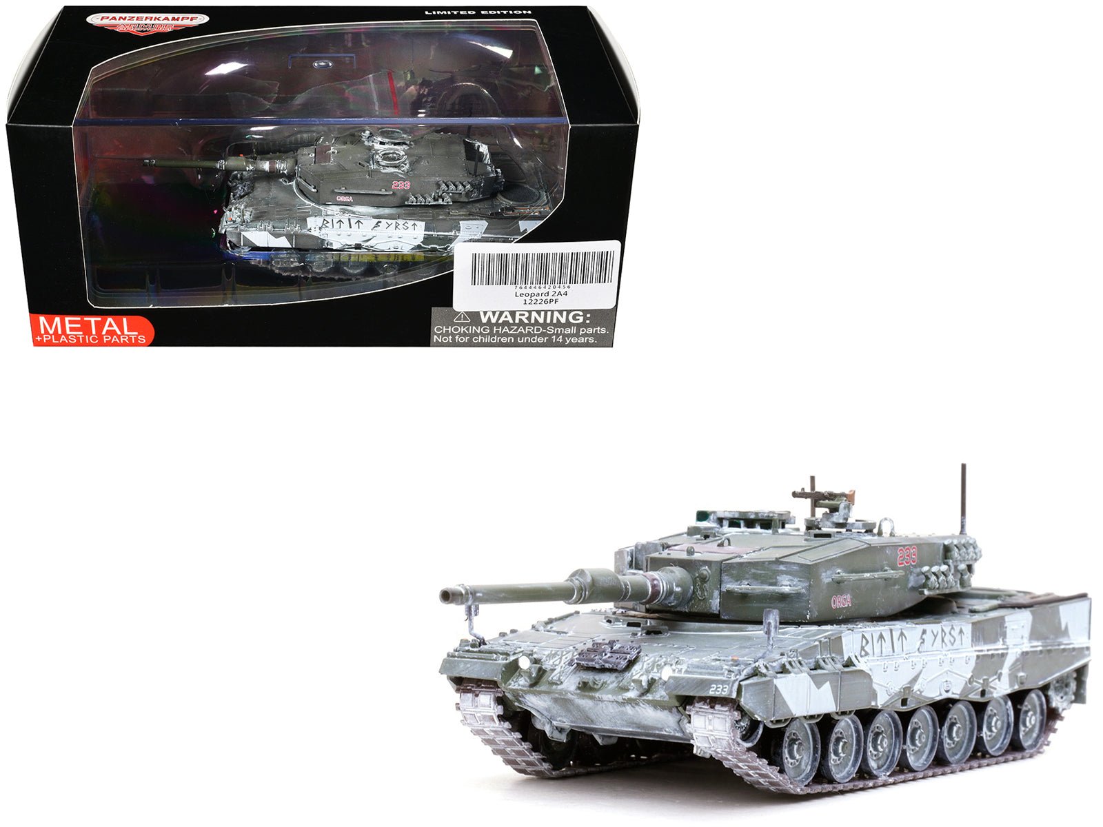 Leopard 2A4 Main Battle Tank with Snorkel "Winter Camouflage" Norwegian Army "Armor Premium" Series 1/72 Diecast Model by Panzerkampf free shipping USA - Rapid Vehicles