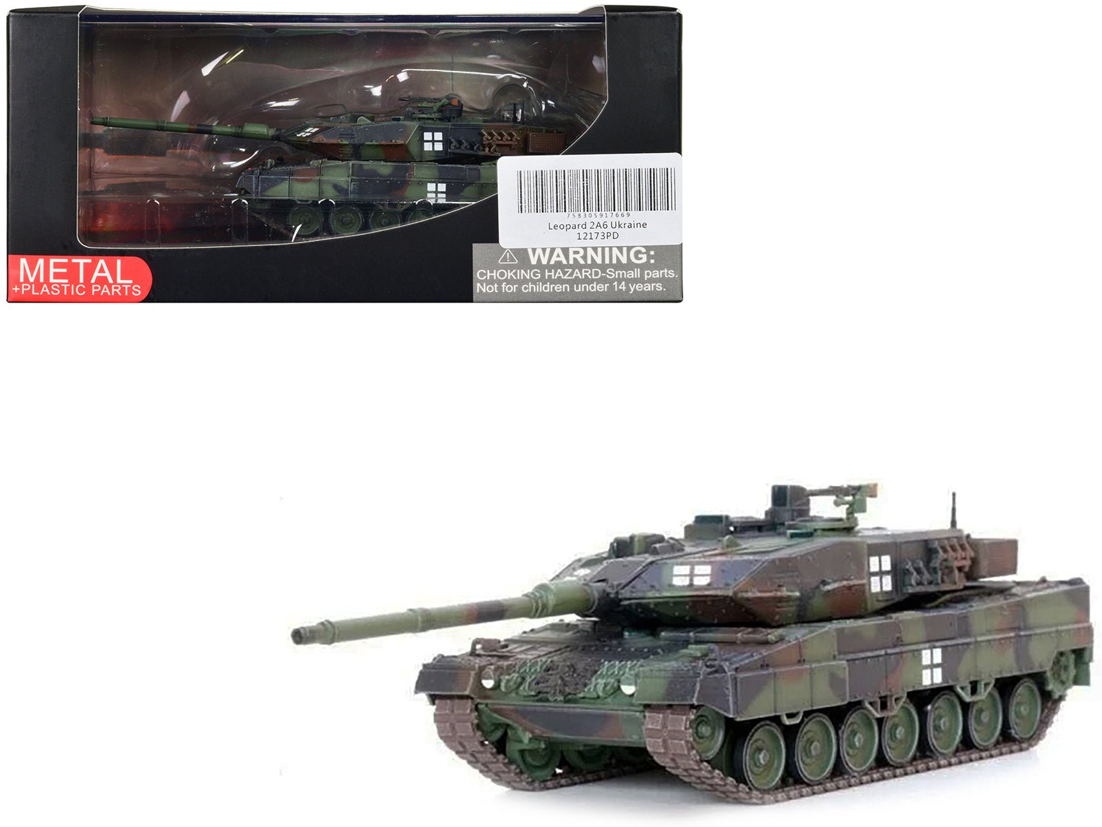 Leopard 2A6 Main Battle Tank Green Camouflage "Ukrainian Army" "Armor Premium" Series 1/72 Diecast Model by Panzerkampf free shipping USA - Rapid Vehicles