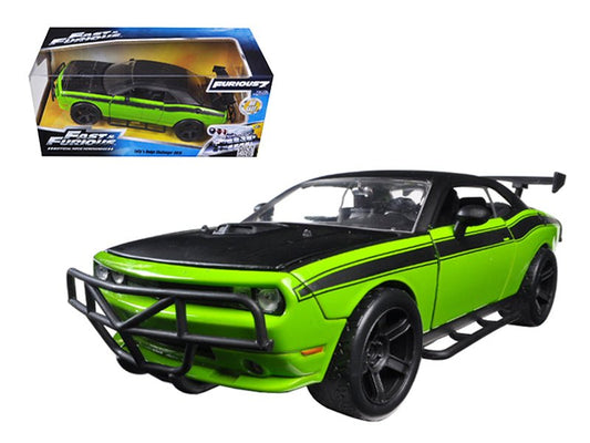 Letty's Dodge Challenger SRT8 Off Road Green and Black "Fast & Furious" Movie 1/24 Diecast Model Car by Jada free shipping USA - Rapid Vehicles