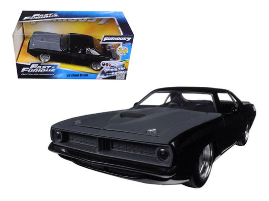 Letty's Plymouth Barracuda Matt Black "Fast & Furious 7" Movie 1/24 Diecast Model Car by Jada free shipping USA - Rapid Vehicles