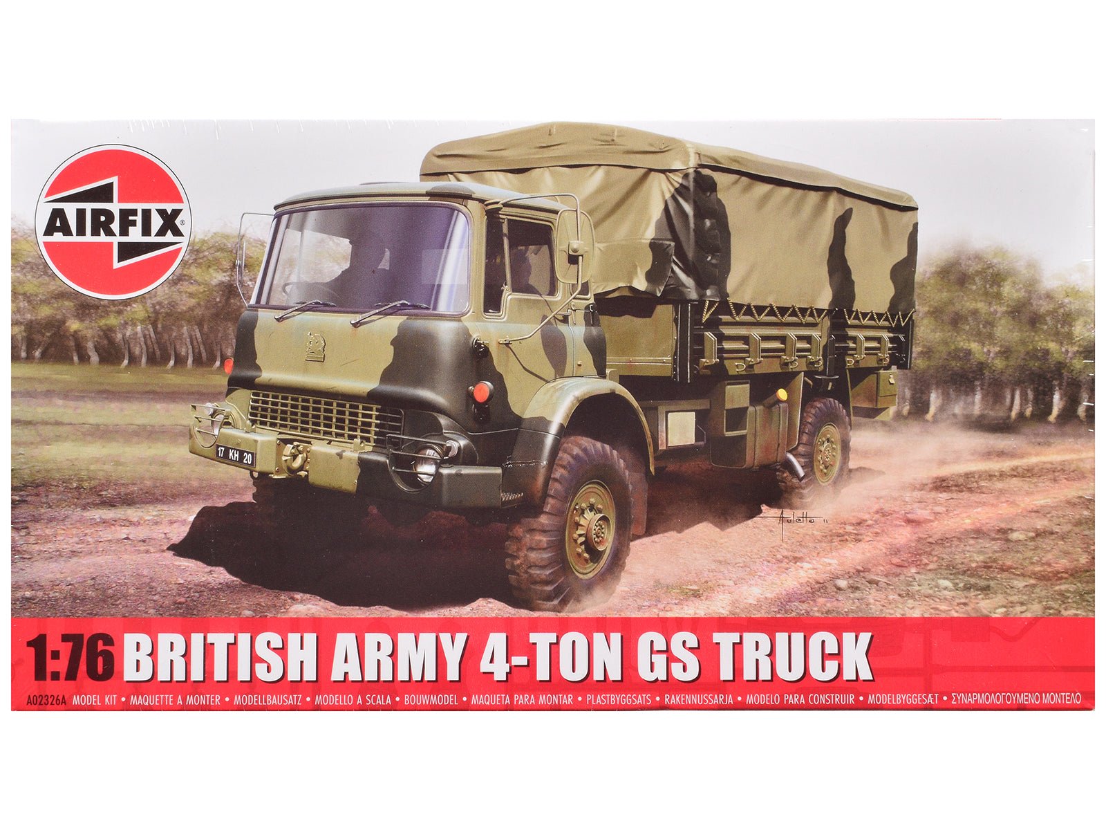 Level 1 Model Kit British Army 4 - ton 4x4 GS Truck with 3 Scheme Options 1/76 Scale Plastic Model Kit by Airfix free shipping USA - Rapid Vehicles