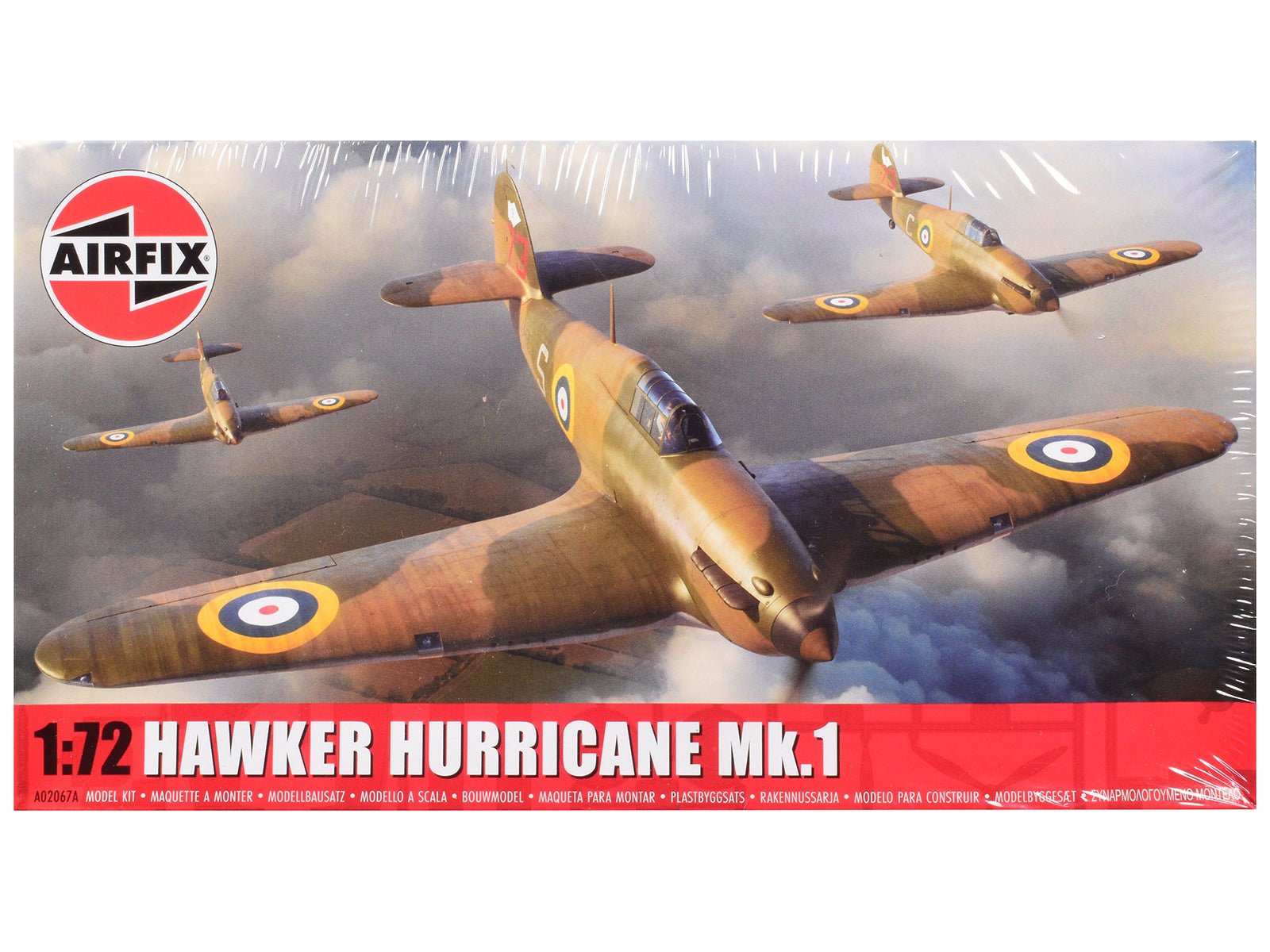 Level 1 Model Kit Hawker Hurricane Mk.I Aircraft with 2 Scheme Options 1/72 Scale Plastic Model Kit by Airfix free shipping USA - Rapid Vehicles