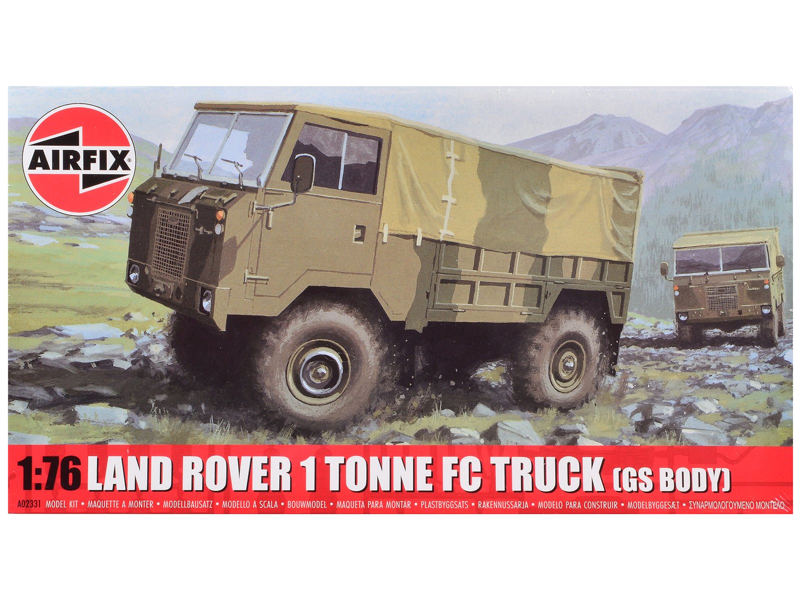 Level 1 Model Kit Land Rover 1 Tonne FC Truck (GS Body) with 3 Scheme Options 1/76 Scale Plastic Model Kit by Airfix free shipping USA - Rapid Vehicles