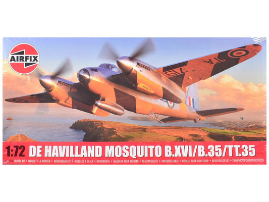 Level 2 Model Kit De Havilland Mosquito B.XVI/B.35/TT.35 Aircraft with 3 Scheme Options 1/72 Plastic Model Kit by Airfix free shipping USA - Rapid Vehicles