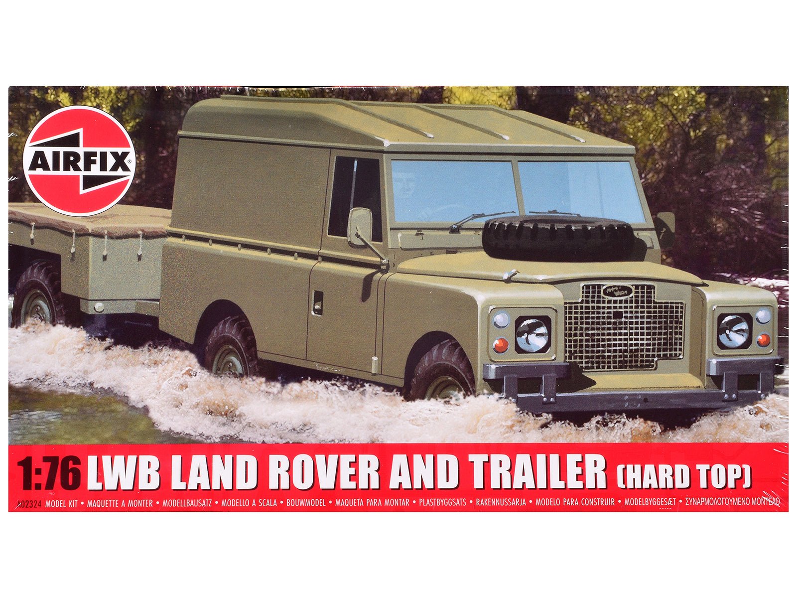 Level 2 Model Kit Land Rover LWB (Hard Top) Truck and Trailer with 2 Scheme Options 1/76 Scale Plastic Model Kit by Airfix free shipping USA - Rapid Vehicles