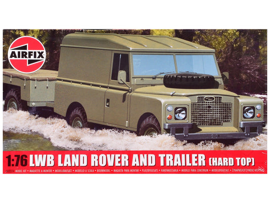 Level 2 Model Kit Land Rover LWB (Hard Top) Truck and Trailer with 2 Scheme Options 1/76 Scale Plastic Model Kit by Airfix free shipping USA - Rapid Vehicles