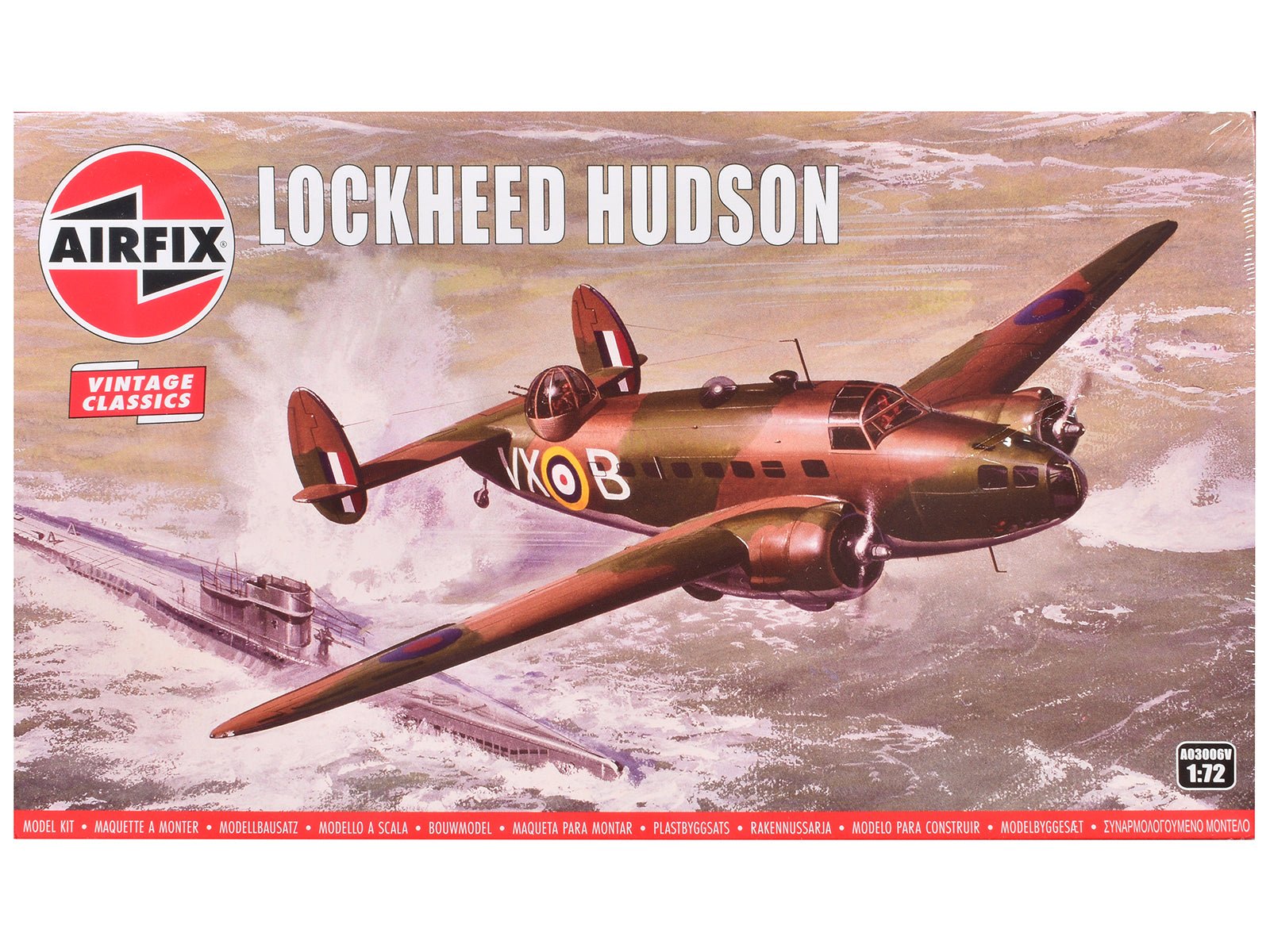 Level 2 Model Kit Lockheed Hudson Light Bomber Aircraft 1/72 Plastic Model Kit by Airfix free shipping USA - Rapid Vehicles