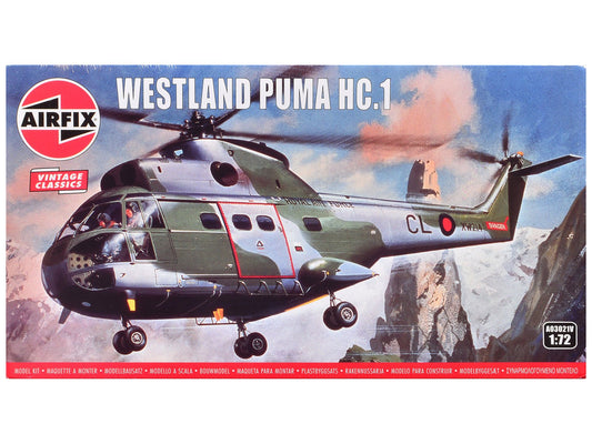 Level 2 Model Kit Westland Puma HC.1 Helicopter with 2 Scheme Options 1/72 Plastic Model Kit by Airfix free shipping USA - Rapid Vehicles